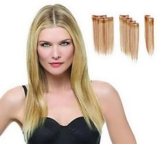 What is it: Offering straight clip-in hair for added length and volume, this kit includes eight 16"L pieces in varying weft widths. Use as many or as few as you wish, depending on the style you want!  Who is it for: Any woman who wants to add length and volume to her hair.  Why is it different: These extensions are made with Tru2Life heat-friendly fiber.  How do I use it: Attach individual wefts with the small, pressure-sensitive clips. Attach them anywhere you want for added length and volume. Short Hair Extensions For Volume, Hair Extensions For Volume, Short Hair Extensions, Extensions For Volume, Baby Doll Hair, Soft Shiny Hair, Short Cut Wigs, Beach Curls, Textured Pixie Cut