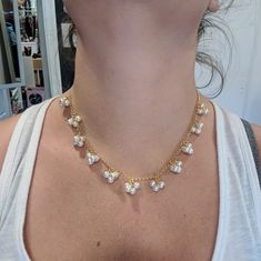 Never Worn Formal Multi-strand Pearl Charm Necklace, Gold Multi-strand Pearl Necklaces, Gold Multi-strand Pearl Necklace, Luxury Multi-strand Pearl Necklace For Party, Vintage Multi-strand Pearl Necklace For Formal Occasions, Gold Jewelry Necklace, Cluster Necklace, Fancy Jewellery, Necklace Jewelry