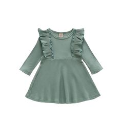 PRICES MAY VARY. ❀Material: This toddler girl long sleeve ruffle dress is made of high-quality ribbed fabric, very soft, skin-friendly and comfortable. Toddler ruffle dress, baby girl long sleeve dress, fit for spring, autumn and winter. ❀Design: Toddler girl ribbed dress, solid color fall dress for baby girl, front chest ruffle pleats design, classic crewneck, long sleeve fall dresses for toddlers. Olive green baby girl dress, toddler girl brown fall dress, keep your girls adorable and fashion. Fall Party Dress, Kids White Dress, Girls Boutique Dresses, Long Sleeve Dresses Fall, Kids Fall Outfits, Girls Fall Dresses, Girls Long Sleeve Dresses, Ruffle Outfit, Long Sleeve Ruffle Dress