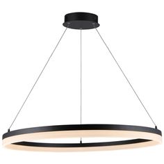 a circular light fixture hanging from the ceiling with two lights on each end and an oval shape