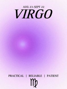 an advertisement for the virgo concert with purple background and black lettering on white paper