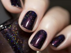 Mon Amour Nail Polish ILNP Ilnp Nail Polish, Dark Purple Nails, Purple Holographic, Wine Nails, Nagellack Trends, Holographic Nail Polish, Buy Wine, Holographic Nails, Classy Nails