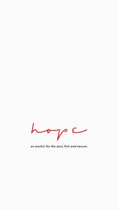 the words hope are written in red ink