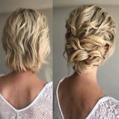 Tight French Braid, Updo For Short Hair, Mother Of The Groom Hairstyles, Updos For Short Hair, Short Hair Up, Mother Of The Bride Hair, The Bun, Haircut Men, Front Hair