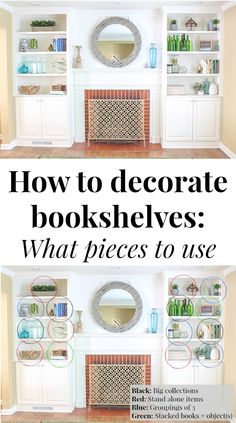 how to decorate bookshelves and what pieces to use