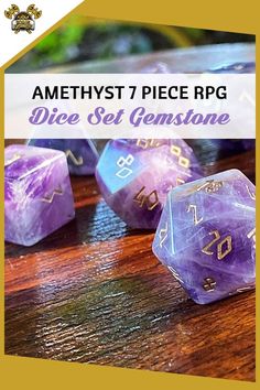 amethyst 7 piece dice set gemstone