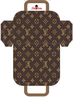 an image of a paper box with louis vuitton pattern on the front and back