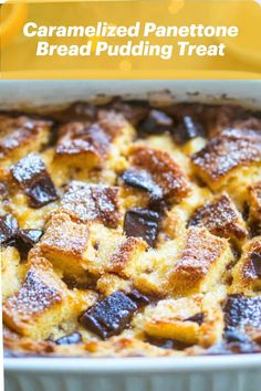 Decadent panettone bread pudding with caramelized edges, perfect for an easy holiday treat. Enjoy a festive, comforting dessert in a simple panettone bread pudding recipe. Pannetone Bread Pudding Giada, Panetone Bread Pudding, Panettone Recipes, Panatone Bread, Panettone Pudding, Panettone Bread Pudding, Traditional Bread Pudding, Pudding Bread, Bread Desserts