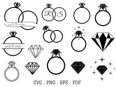 wedding rings svg clipart files for use in design projects and scrapbooking