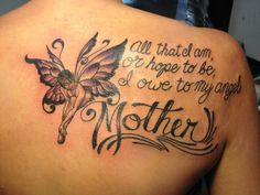 a woman with a tattoo on her back that says,'all that i am hope to be, we try again '