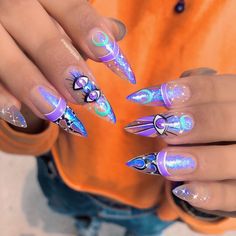 Glass Nails Art, March Nails, Evil Eye Nails, Skull Nails, Witchy Nails, Queen Jewelry, Really Cute Nails, Glass Nails