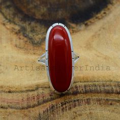 Red Coral Ring, Antique Ring, 925 Silver Ring, Big Stone Ring, Oval Shape Ring, Coral Ring, Gift For Her, Silver Ring, Wedding Ring, On Sale. Material: 925 Solid Sterling Silver Gemstone: Red Coral  Stone Shape: Oval Stone Size: 10x30 mm Weight: 5.86 GM Genuine 925 Solid Silver Handmade Ring Lowest Price Guaranteed ''Spring Trends'' THIS ALL DESIGN IS CRATED BY ARTISANSILVERINDIA ITS ORIGINAL DESIGN NO OTHER SITE IS SELLING THIS !! One-Of-Kind Item !! !! Artisan jewelry !! !! Halloween !! !! Christmas Day !! !! Christmas Offer !! !! Etsy Cyber 2020 !! Jaipur Silver 925 !! Best Seller bridesmaid Gift !! !! personalized jewelry  !! Birth Stone Earring !! Boho Magic Silver Boho Magic Silver Jewellery personalized gift best_friend_gifts A one-of-a-kind community Peace of mindetsy-gift-guides/g Handmade Red Toe Ring, Spiritual Red Rings For Wedding, Spiritual Red Sterling Silver Ring, Spiritual Red Promise Ring, Red Bohemian Sterling Silver Rings, Bohemian Red Sterling Silver Rings, Bohemian Red Anniversary Rings, Red Coral Ring, Her Wedding Ring