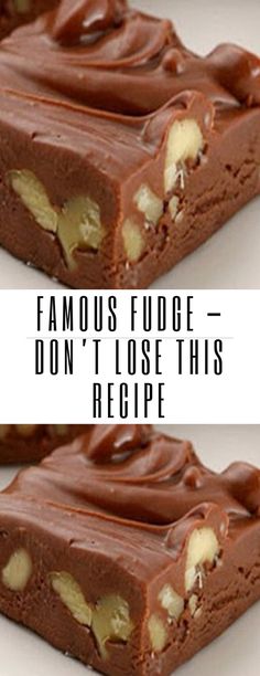 Famous Fudge, No Bake Fudge, Fudge Recipes Chocolate, Fudge Recipes Easy, Christmas Candy Recipes, Weight Watchers Desserts, Homemade Candies, Fudge Recipes, Chocolate Fudge