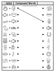 compound words worksheet with pictures to help students learn how to write and use them