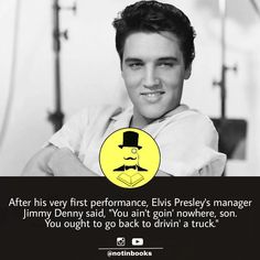 an image of elvis presley on the cover of his album, after his first performance, elvis presley manager jimmy