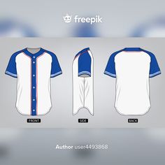 a baseball jersey with the name freepik on it and two different colors,