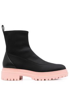 jet black/rose pink calf leather logo print to the rear pull-tab at the heel round toe branded insole ridged rubber sole Gum Boots, Gum Boot, Rubber Sole Boots, Leather Logo, Michael Kors Shoes, Black Leather Boots, Black Ankle Boots, Black Rose, Leather Ankle Boots