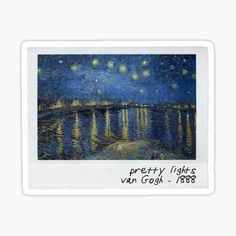 starry night over the water by van gogh sticker