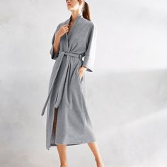 Lounge around the house in comfort and style with our Marlow Robes. This long-length bathrobe is lightweight and features 3/4 sleeves. Luxury Robes, Terry Robe, White Accessories, Women's Robe, Womens Jersey, New York Style, Linen Women, Knit Jersey, In Style