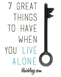 7 Great Things To Have When You Live Alone | Blair Blogs Solo Living, Florida Apartment, Apartment Checklist, Apartment Stuff