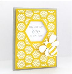 a card with a bee on it and the words may your day be the best ever