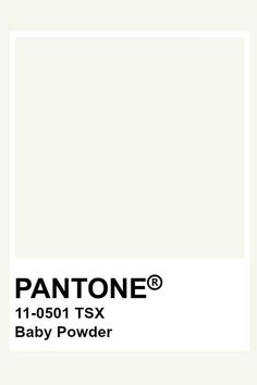 pantone's baby powder is shown with the words, 1 - 001 tsx