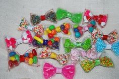 a pile of assorted candy candies on a table