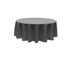 a round table with black cloth on it