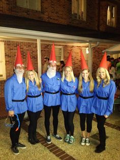 a group of people dressed up as gnomes