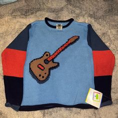 Nwt Sweater. Mulberribush Brand From Boutique Funky Sweaters, Tapestry Sweater, Handmade Sweatshirt, Upcycling Clothes, Patchwork Hoodie, Striped Sweater, Upcycle Clothes, Stripe Sweater, Colorful Sweaters