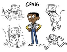 an image of a cartoon character that is drawn in black and white with the caption craig