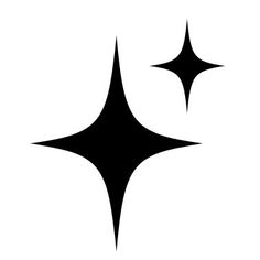 two black and white stars are shown in the shape of an inverted triangle on a white background