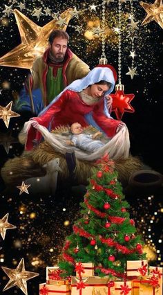 the birth of jesus is depicted in this christmas card