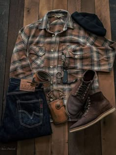 Mens Granola Style, Rugged Gentleman Style, Mans Clothes, Lumberjack Style, Herren Style, Flannel Outfits