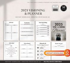 an image of a planner with the text, 2020 visioning and planner