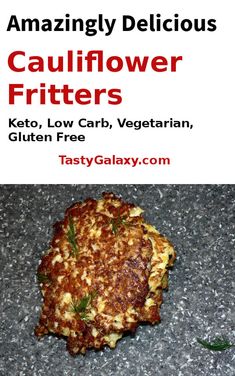 an advertisement for a restaurant called cauliflower fritters, with the caption