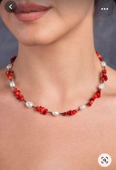 Coral Necklace Designs, Turkey Necklace, Diy Necklace Patterns, Handmade Bead Jewellery, Diy Leather Bracelet, Red Coral Necklace, Beaded Necklace Patterns, Gemstone Choker, Pearl Necklace Designs