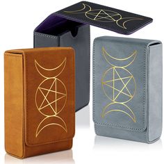 PRICES MAY VARY. 3 Colors to Choose: you will receive 3 tarot card holders with 3 different colors: black, gray and brown, embellished with delicate patterns, which are enough to meet your storage needs; You can change different colors to use according to a different mood Universal Measurement: each tarot cards box measures about 74 x 35 x 123 mm/ 2.91 x 1.38 x 4.84 inches (length x width x height), fits most standard size tarot cards and can be easily carried with you due to its right size and Moon Pattern Design, Tarot Card Bag, Sun And Moon Tarot, Oracle Cards Decks, Black Deck, Tarot Cards For Beginners, 78 Tarot Cards, Wiccan Altar, Moon Pattern