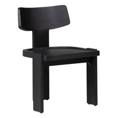 a black wooden chair on a white background