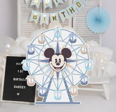 a birthday card with mickey mouse on it