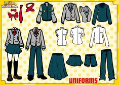 Uniform Drawing, Ua Uniforms, Drawing Anime Clothes, Fashion Design Drawings, Anime Drawings Tutorials, Drawing Clothes, Art Tutorials Drawing, Anime Poses Reference, Drawing Base