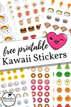 free printable kawaii stickers for kids to use on their school supplies