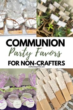 a collage of party favors for non - crafters