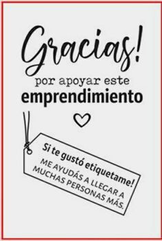 a card with the words gracias por apara est emprendimentoo