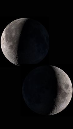 two phases of the moon taken from earth