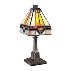 Mini Bronze Table Lamp Lamps Quoizel Butterfly Lamp, Stained Glass Lighting, Light Desk