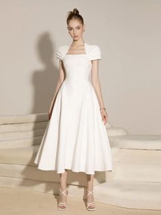 Gorgeous Summer White  Dress, Day/Evening/Beach/ Party/Wedding Dress Sizes:  S - bust 84cm, waist 66cm, length 116cm M - bust 88cm, waist 70cm, length 117cm L - bust 92cm, waist 74cm, length 118cm XL - bust 96cm, waist 78cm, length 119cm  Hello and welcome to my shop! I am new to Etsy but not to this business. All our dresses are handmade with high quality fabrics by skilled tailors. Rest assured, the dress you see in the picture is the dress that you will receive. Our dresses are priced very competitively to bring you the best value. About Size All sizes listed are external sizes of the clothing, not what your body measurement is. Measurement error of 1-3cm is also possible, we recommend having your measurements done by a professional. Please consider the above when selecting your size an Summer Square Neck Dress For Banquet, Summer Banquet Dress With Square Neck, Summer Banquet A-line Dress, Elegant Summer Maxi Dress For Banquet, White Summer Midi Dress For Banquet, Summer Evening Tea Length Dress With Fitted Bodice, A-line Fitted Evening Dress For Wedding Guest, White Evening Dress For Wedding Guest During Prom Season, Fitted Solid Color Maxi Dress For Wedding Guests