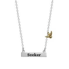 Calling All Quidditch Enthusiasts... The Captivating Harry Potter Seeker Bar Necklace Captures Your Style Along With The Prized Golden Snitch! The Spellbinding Design With Seeker Embossed On A Elegant Brass Bar Is Perfect For Harry Potter Fans. A Petite Golden Snitch Charm Dangling From The Chain Completes The Look That'S Sure To Cast A Spell Of Fun On Every Day! Makes A Great Gift For Harry Potter Fans And An Awesome Treat For Yourself! Brass; Charm Accent; 18-Inch Chain; Lobster Clasp. Arrives Harry Potter Gift, Harry Potter Jewelry, Golden Snitch, Brass Bar, Harry Potter Gifts, Birthstone Earrings, Embossed Design, Necklace Design, Birthstone Earring