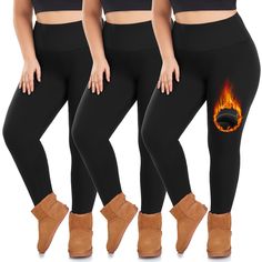 PRICES MAY VARY. 92% Polyester，8% Spandex Imported ✅【FLEECE LINING INTERIOR】With Soft Fleece Interior, Our Heat-Tech Warm Leggings for Winter Will Fit You Like a Second Layer of Skin and Offer You Both Comfort & Warmth When Temperature Drops. Leggings for Women are Designed to Add Warmth and Style without Bulkiness, So You Can do any Activities Indoor &Outdoor. ✅【Specialized Plus Size】We Specialized in Plus Size Leggings/Yoga Pants.Please choose your size according to your waist, hips and inseam Winter Yoga, Fleece Lined Leggings, Thermal Pants, Lined Leggings, Thermal Leggings, Warm Leggings, Fleece Leggings, Leggings Women, Chunky Knit Cardigan