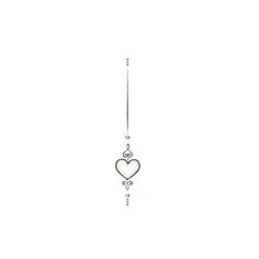 a line drawing of a heart hanging from a hook